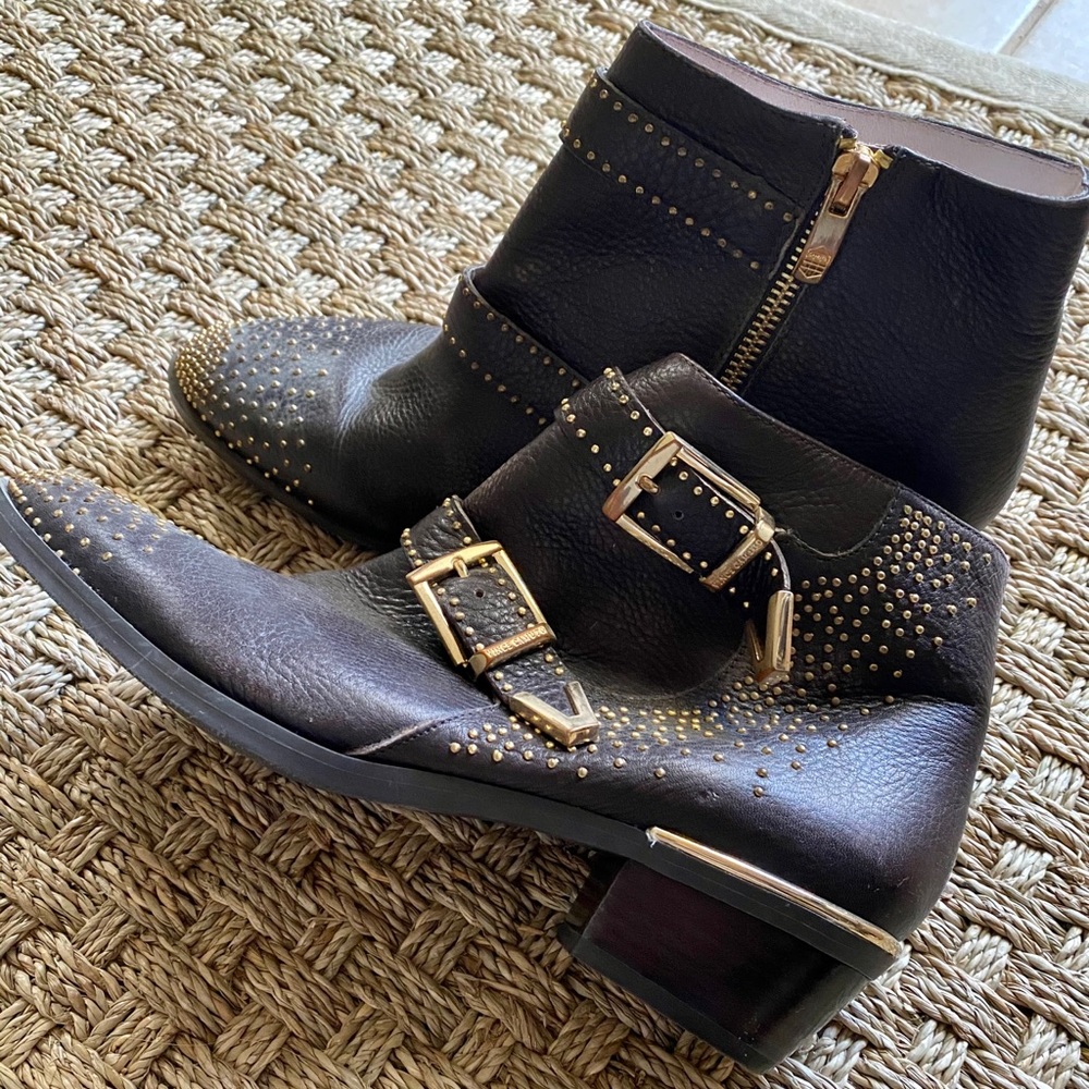 Leather ankle boots